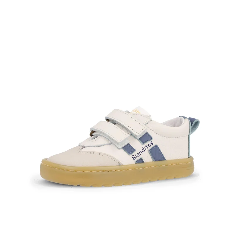 Deportiva barefoot crudo/celeste LISBOA Blanditos