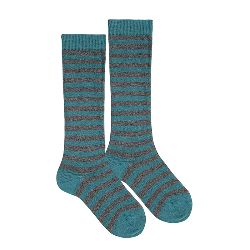Calcetín petróleo/gris 3911 Cóndor