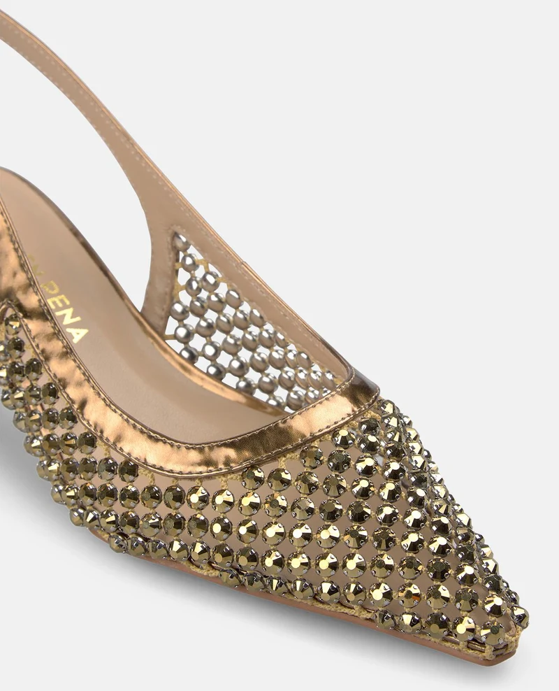 ZAPATO DESTALONADO MALLA EFECTO METALIZADO
