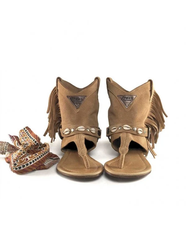 SANDALIAS BOHO WEST HIMBA MARRÓN CAMEL PARA MUJER