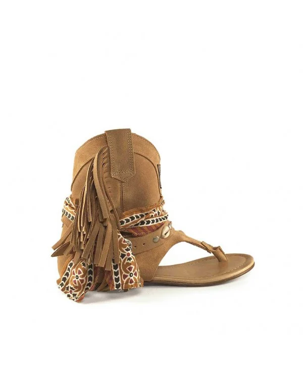 SANDALIAS BOHO WEST HIMBA MARRÓN CAMEL PARA MUJER