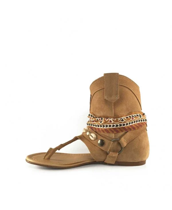 SANDALIAS BOHO WEST HIMBA MARRÓN CAMEL PARA MUJER