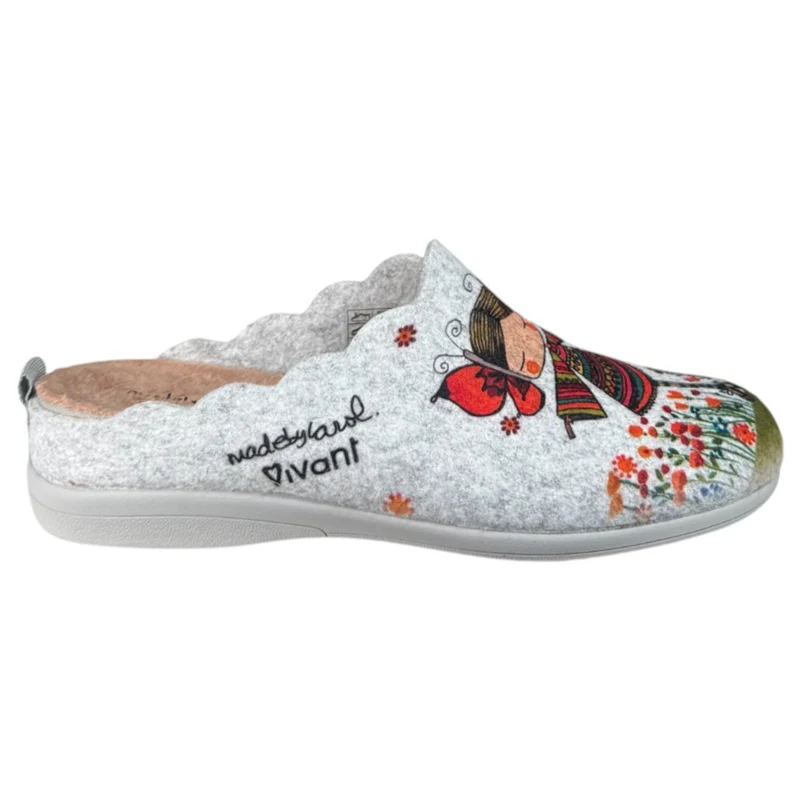 Zapatillas de Casa Vivant Elijo Ser Feliz 222215 Gris
