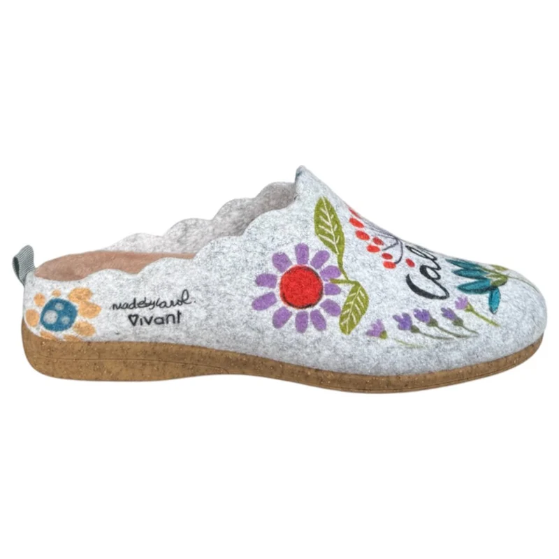 Zapatillas de Casa Vivant Calma Flores 252017 Gris