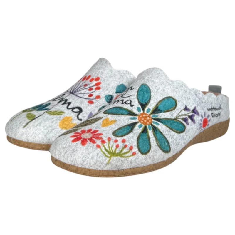 Zapatillas de Casa Vivant Calma Flores 252017 Gris