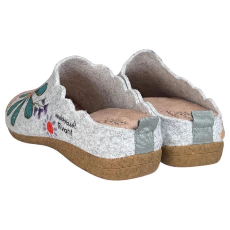 Zapatillas de Casa Vivant Calma Flores 252017 Gris