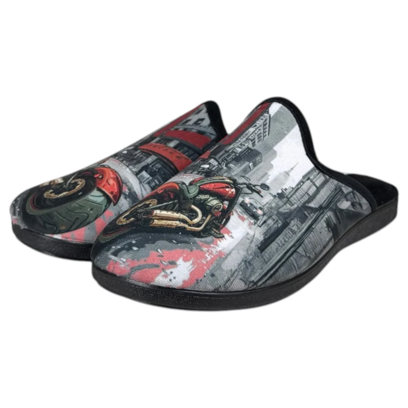 Zapatillas de Casa La Valenciana Moto 467 Negro