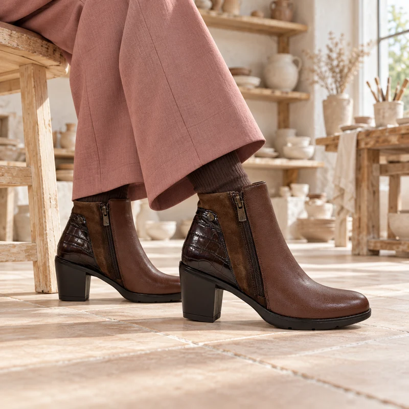 MUJER BOTIN PIEL ESCARCHA