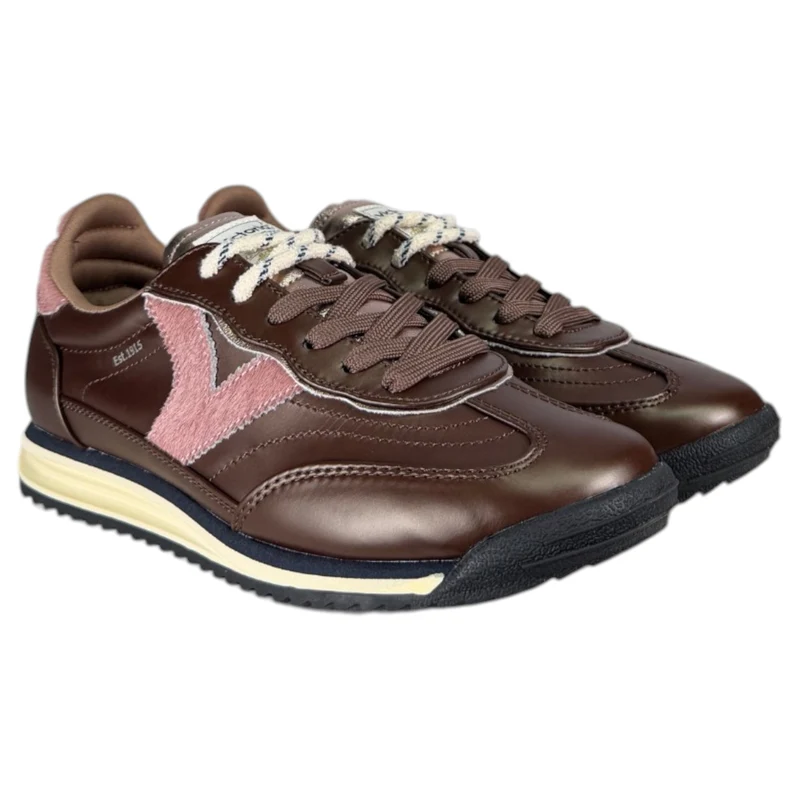 Zapatillas Victoria Saturno Metal y Serraje 1158117 Marrón