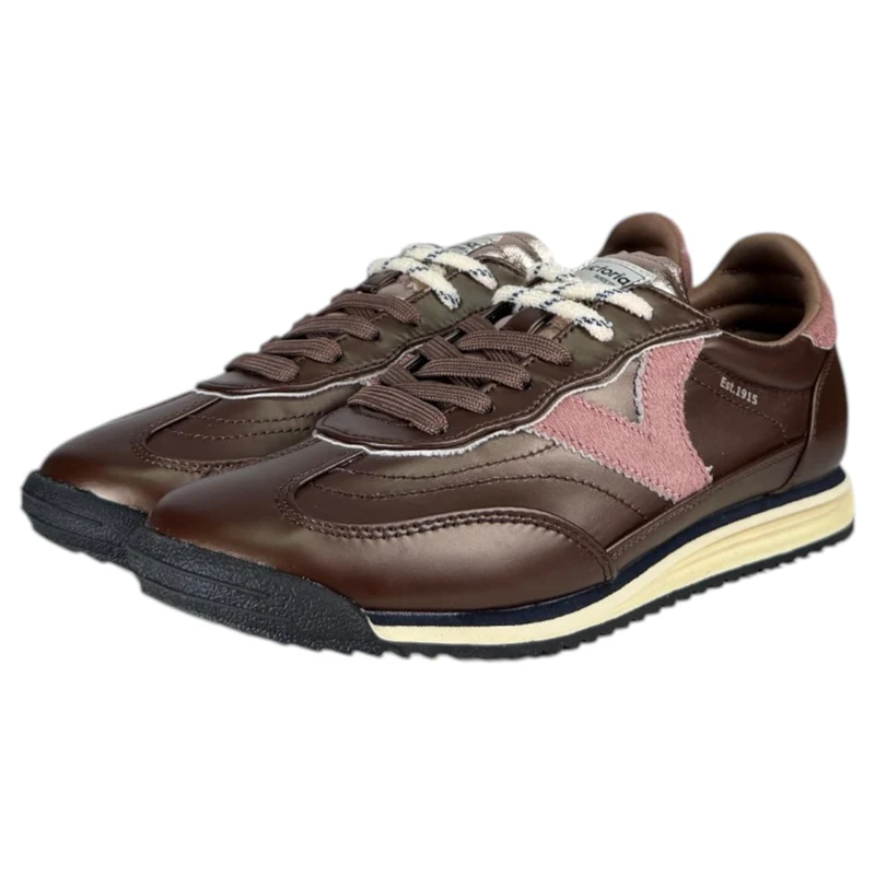 Zapatillas Victoria Saturno Metal y Serraje 1158117 Marrón