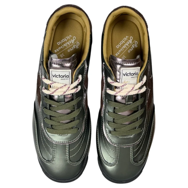 Zapatillas Victoria Saturno Metal y Serraje 1158117 Kaki