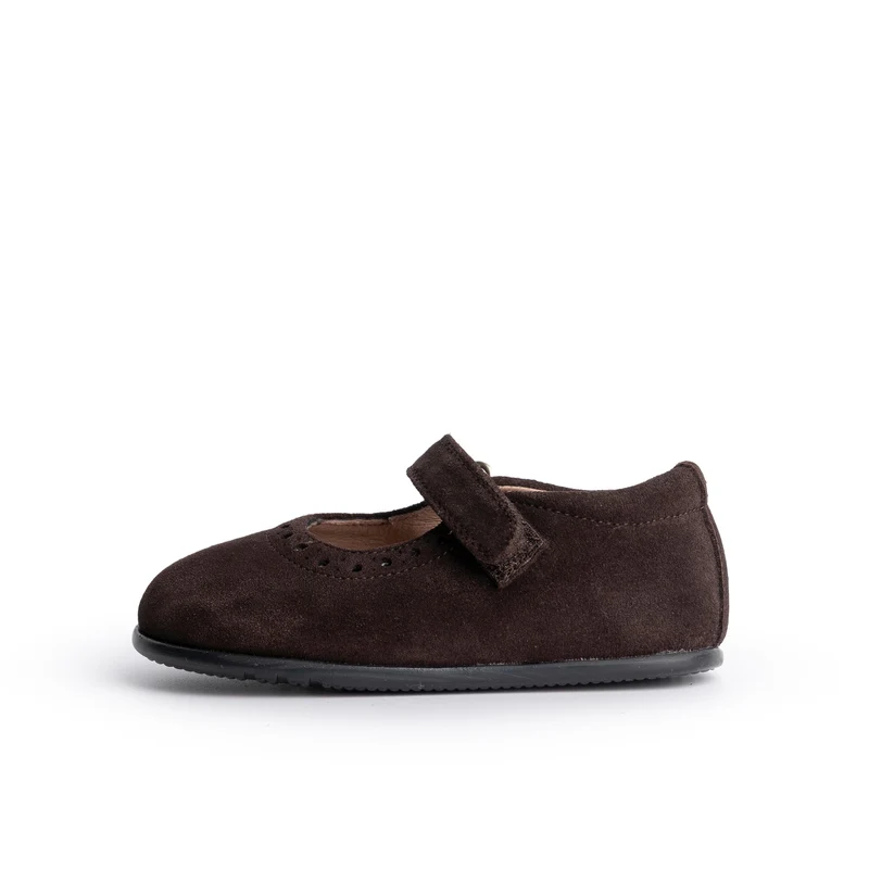 Mercedita barefoot serraje marrón R246 Jeromín