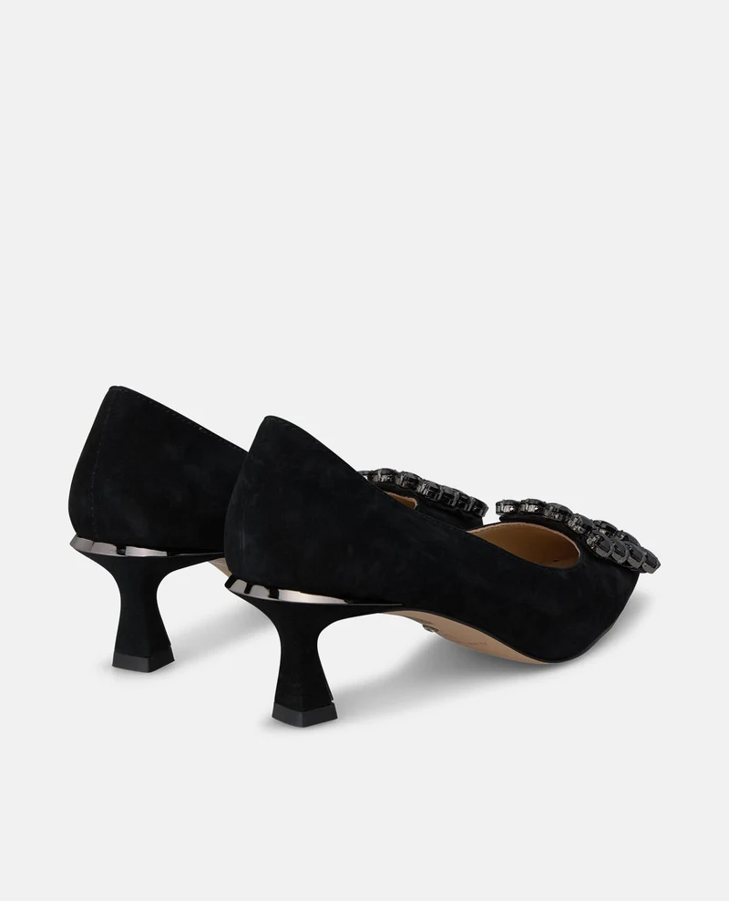 ZAPATO TACÓN ANTE CON ADORNO