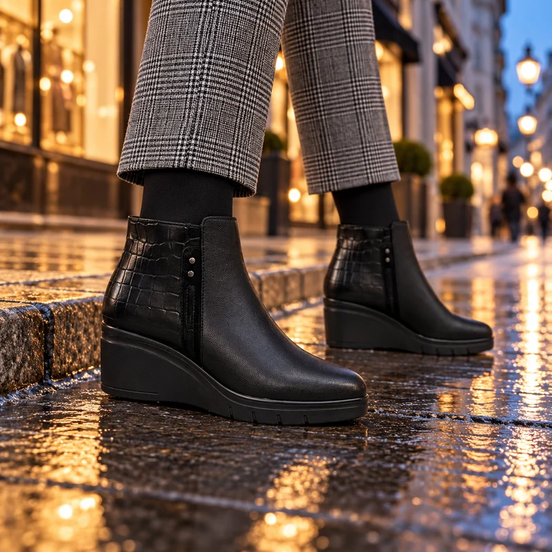 MUJER BOTIN PIEL NIEBLA