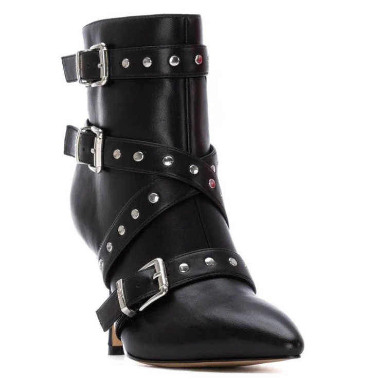MUJER BOTIN TACON ALTO FINO CERDE¥A NEGRO