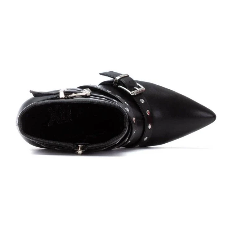 MUJER BOTIN TACON ALTO FINO CERDE¥A NEGRO