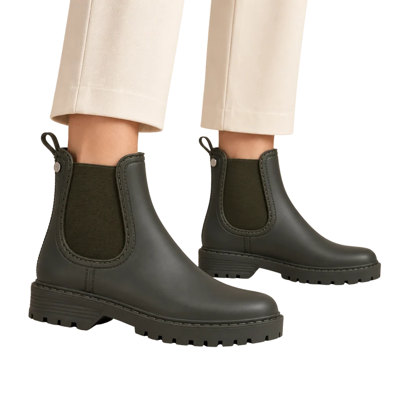 MUJER BOTIN AGUA MEDIO OLIVA