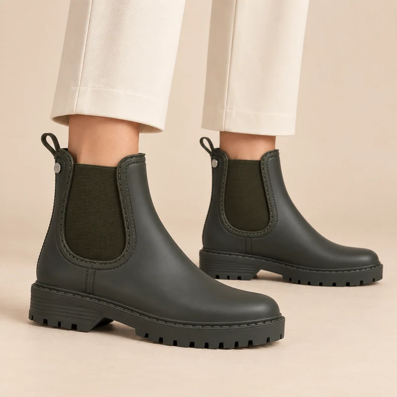 MUJER BOTIN AGUA MEDIO OLIVA