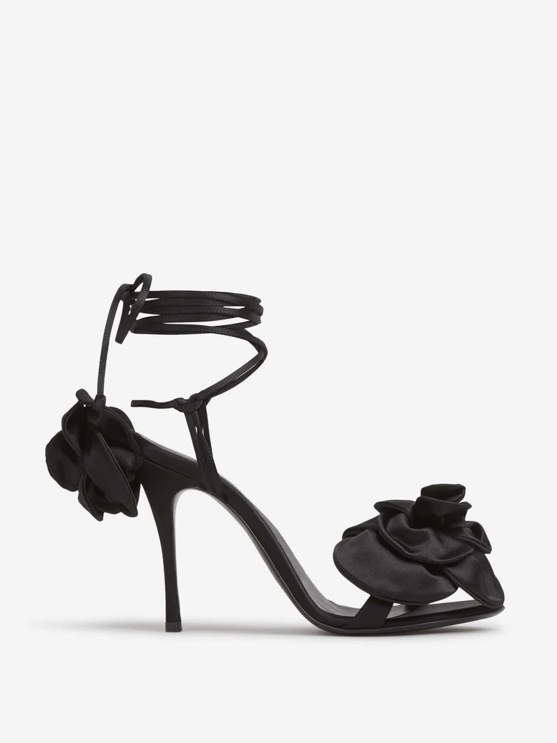 Sandalias Flor Satén