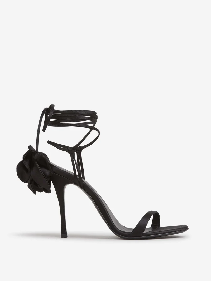 Sandalias Flor Satén