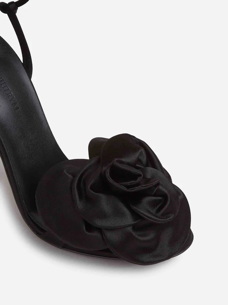 Sandalias Flor Satén