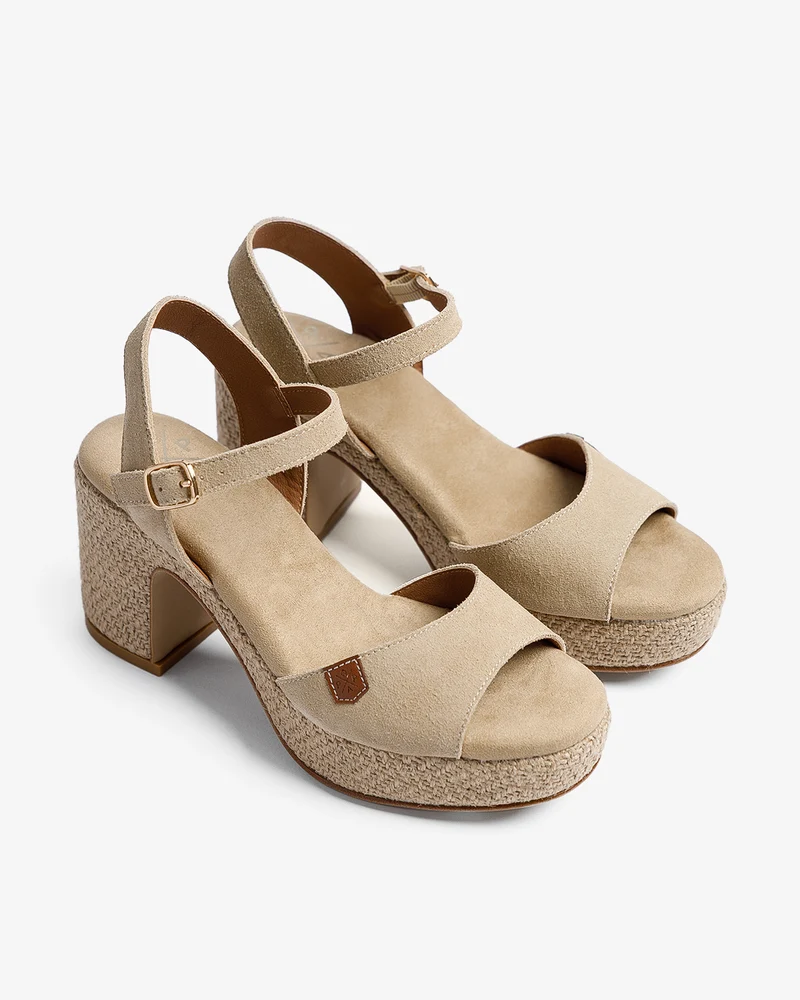 Sandalia Daira Serraje Beige