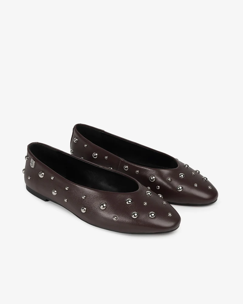 Bailarina de Piel Burdeos con Tachuelas Etoile