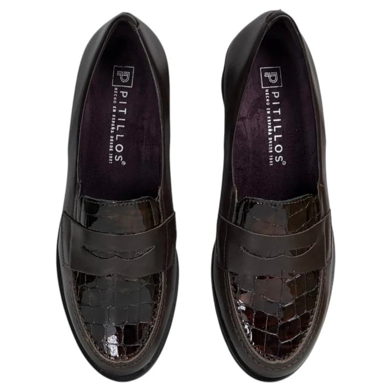 Zapatos Pitillos Tacón Antifaz Coco 11620 Marrón