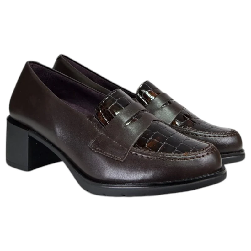 Zapatos Pitillos Tacón Antifaz Coco 11620 Marrón