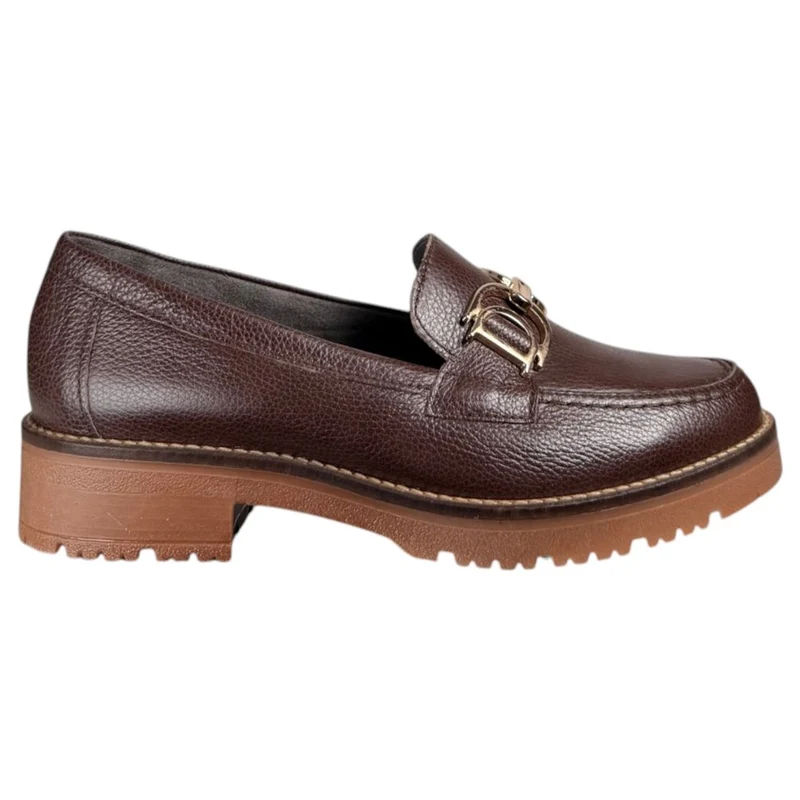 Zapatos Pitillos Mocasines Hebilla 11562 Marrón