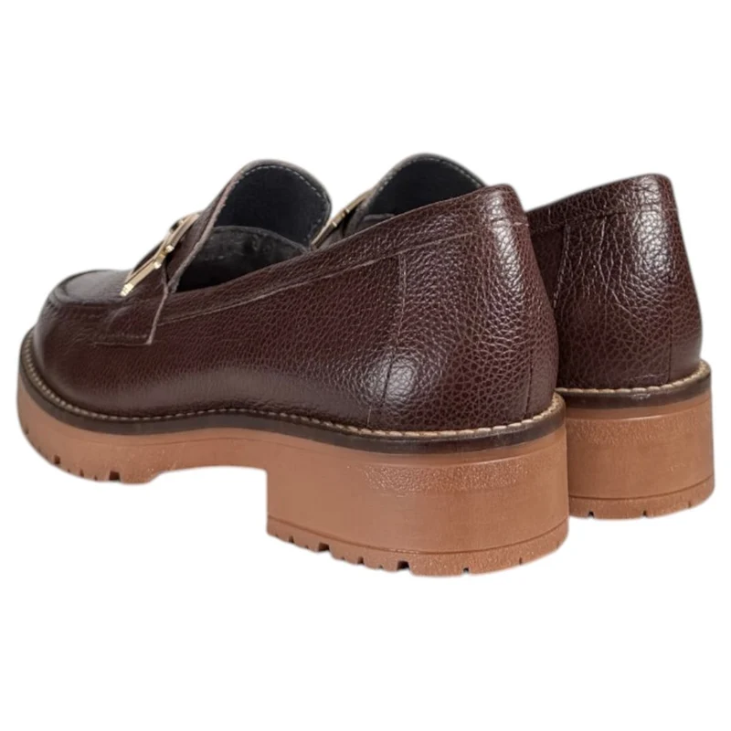 Zapatos Pitillos Mocasines Hebilla 11562 Marrón