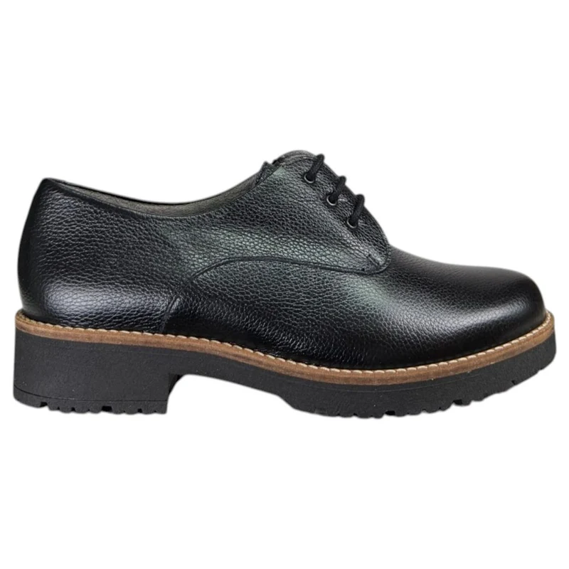 Zapatos Pitillos Blúcher Piel Grabada 11561 Negro