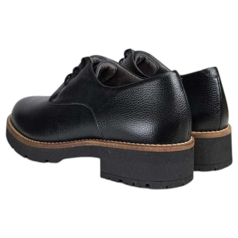 Zapatos Pitillos Blúcher Piel Grabada 11561 Negro