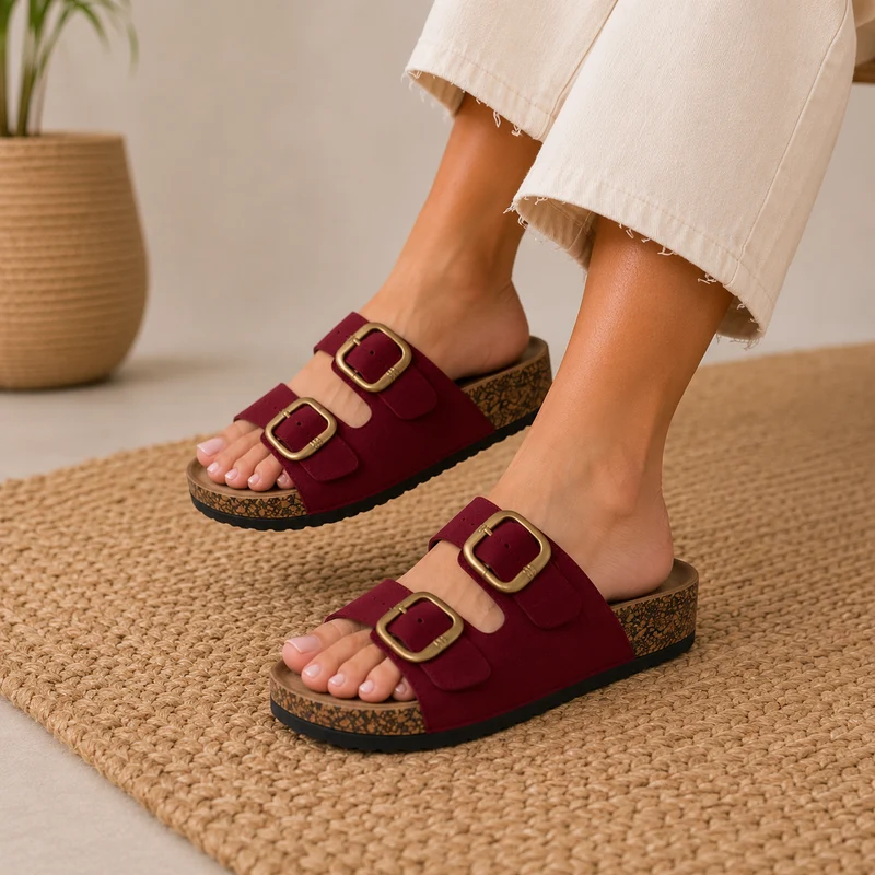 MUJER SANDALIA BIO KAIA ROJO