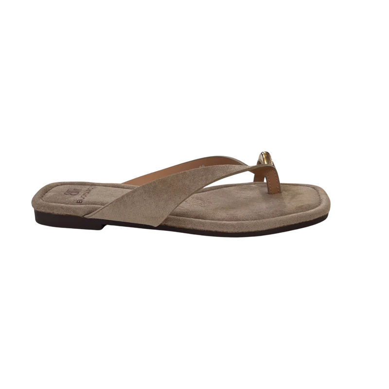 MUJER SANDALIA PLANA MUNA KAKI