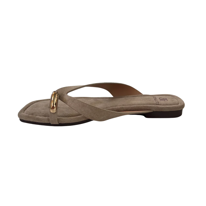 MUJER SANDALIA PLANA MUNA KAKI