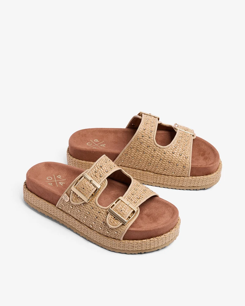 Sandalia Xago Rafia Beige