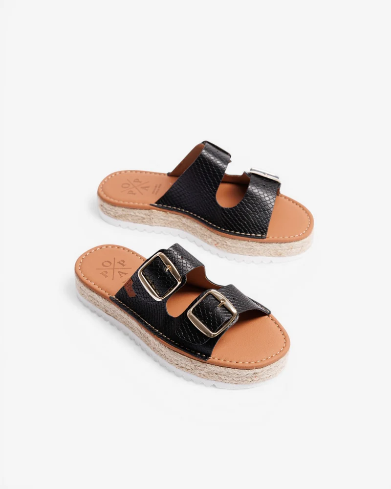 Menorquina Plataforma Morell Snake Negro
