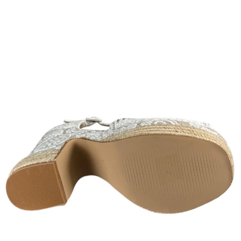 Sandalias de Novia Mandarina Perla Blanco