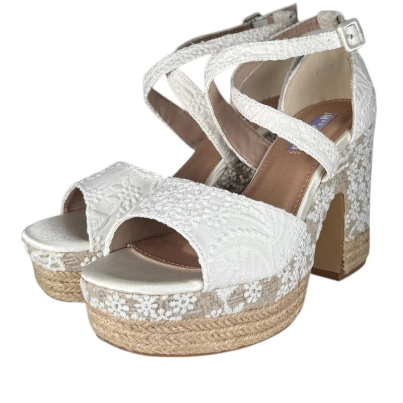 Sandalias de Novia Mandarina París Blanco