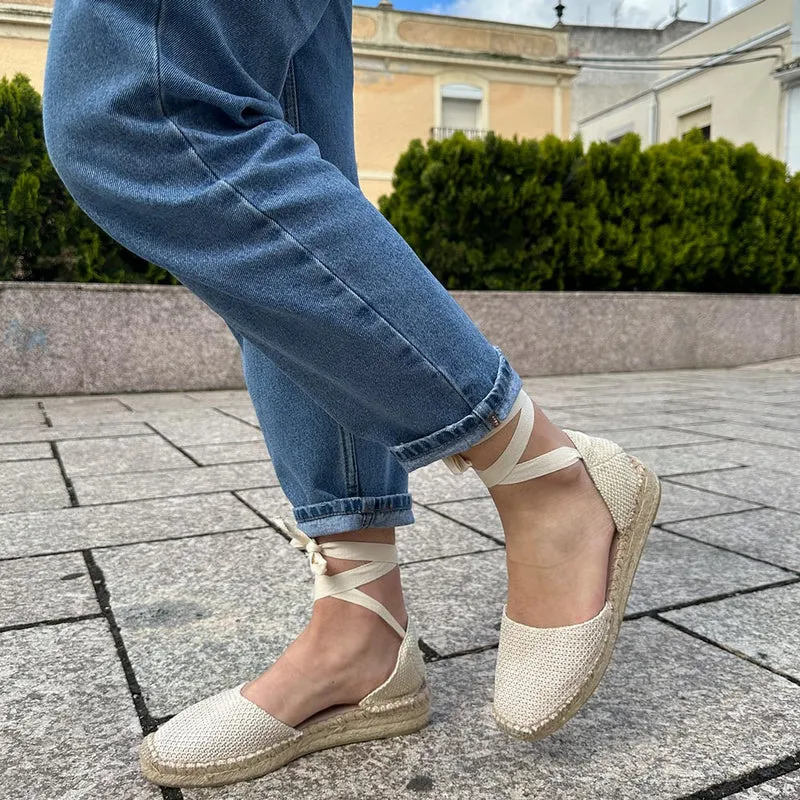 Alpargatas Corina Cintas Ganchillo M5422 Natural