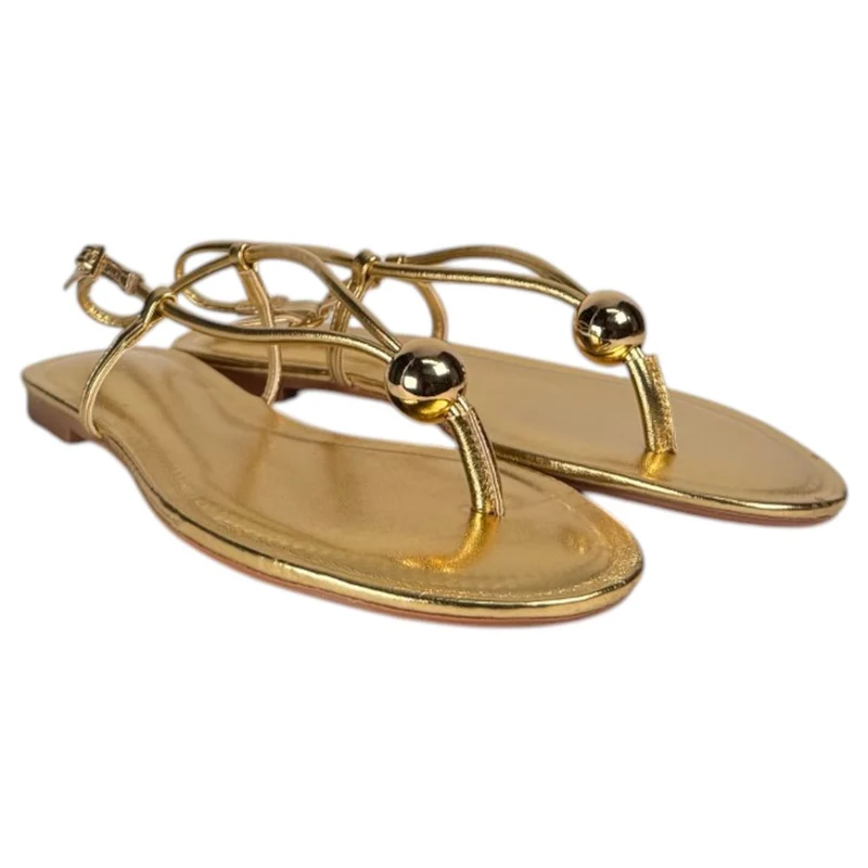 Sandalias Corina Tira Fina M6456 Oro