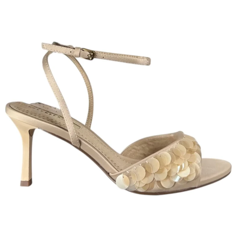 Sandalias Corina Tacón Lentejuelas M6281 Natural