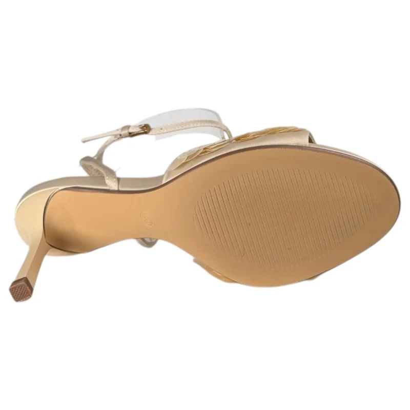 Sandalias Corina Tacón Lentejuelas M6281 Natural