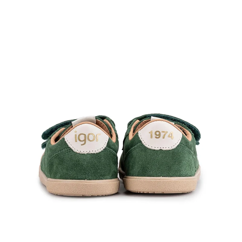 Zapatilla barefoot serraje verde TENNIS Igor