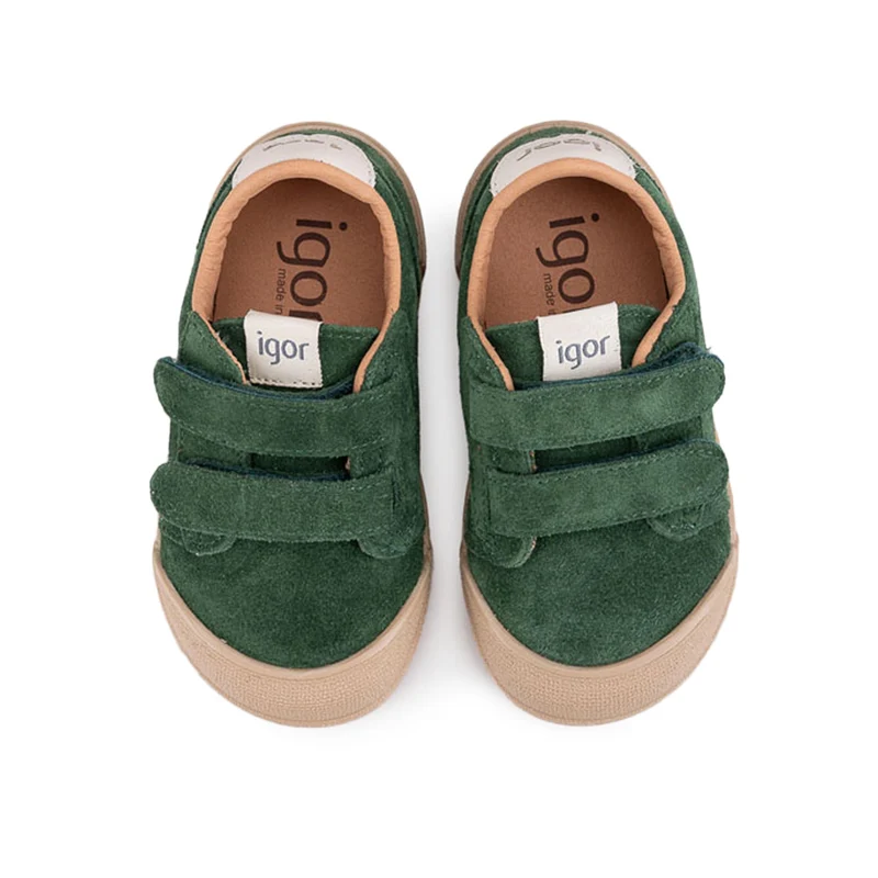 Zapatilla barefoot serraje verde TENNIS Igor