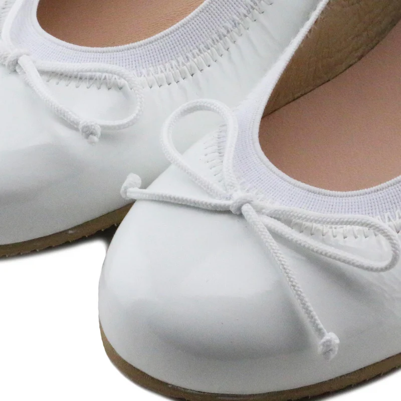 Bailarina charol blanco ROLL-CH Jeromín