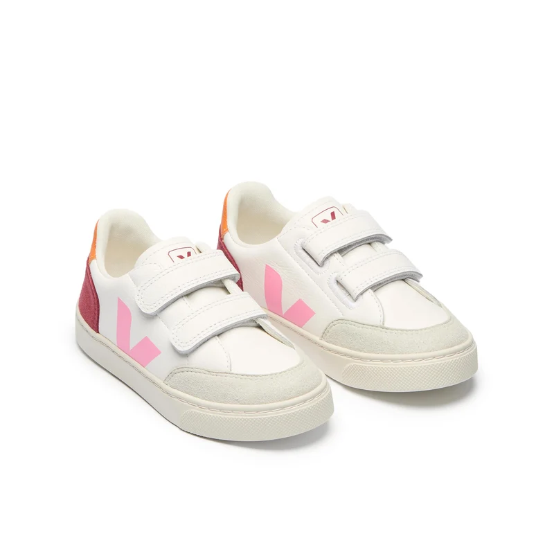 Deportiva blanco/rosa V12VEL Veja