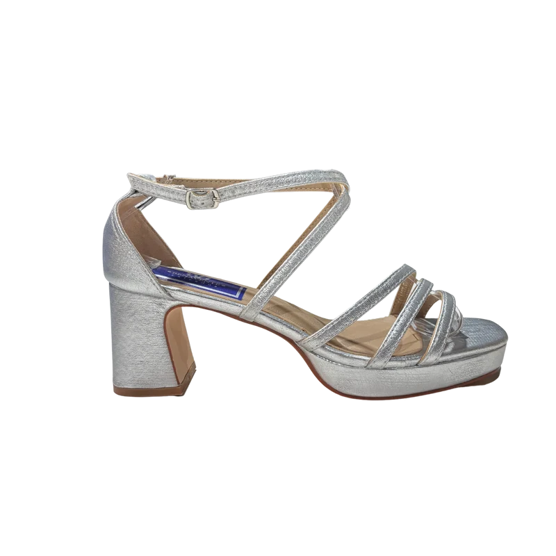 MUJER FIESTA PLATAFORMA PLATA