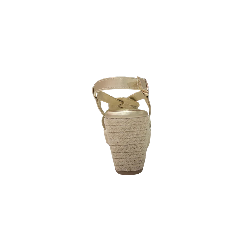 MUJER SANDALIA CUÑA AMAPOLA - TEX. ORO
